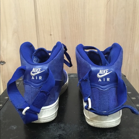 Nike Air Force 1 High Royal Blue Suede Kids Youth Basketball Size 4.5y - Picture 3 of 9